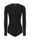 Maison Margiela Long-sleeved Ribbed Bodysuit In Black