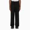MAISON MARGIELA BLACK TROUSERS WITH LACES AT THE WAIST