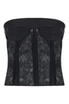 Maison Margiela Mesh-panel Cropped Top In 900