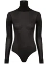 Maison Margiela Maison Martin Margiela Women Body Collo Alto Semitrasparente In Black