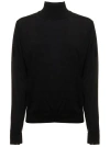 Maison Margiela Black Turtle Neck With Contrasting Stitching Detail In Black