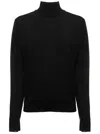 Maison Margiela Black Turtle Neck With Contrasting Stitching Detail In Black
