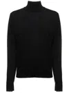 MAISON MARGIELA BLACK TURTLE NECK WITH CONTRASTING STITCHING DETAIL IN WOOL WOMAN