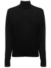 Maison Margiela Black Turtle Neck With Contrasting Stitching Detail In Wool Woman In Black