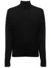 MAISON MARGIELA BLACK TURTLE NECK WITH CONTRASTING STITCHING DETAIL IN WOOL WOMAN