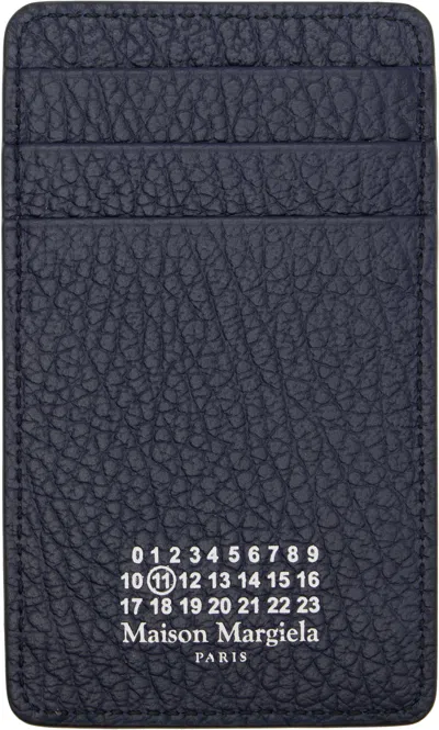 Maison Margiela Black Vertical Card Holder In Green