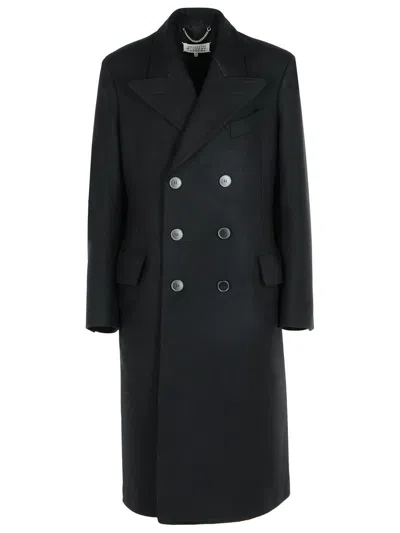MAISON MARGIELA MAISON MARGIELA BLACK VIRGIN WOOL COAT