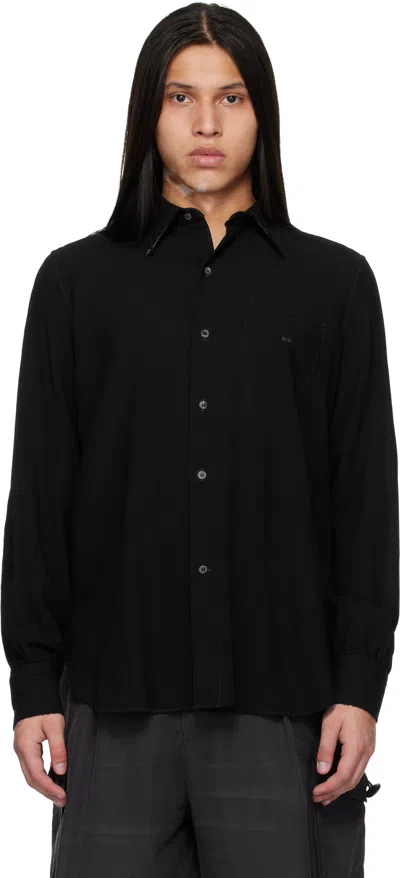 Maison Margiela Virgin Wool Long-sleeved Shirt In Multi