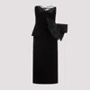 Maison Margiela Strapless Wool Bustier Midi Dress In Black