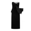 Maison Margiela Strapless Wool Bustier Midi Dress In Black
