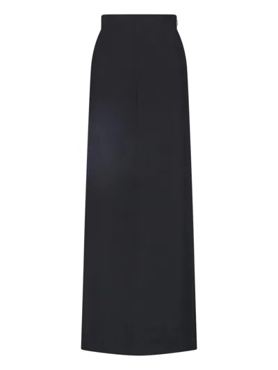 Maison Margiela Black Virgin Wool Split Maxi Skirt
