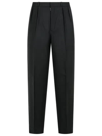 MAISON MARGIELA BLACK VIRGIN WOOL TROUSERS