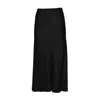 Maison Margiela Black Viscose Satin Maxi Skirt In Black