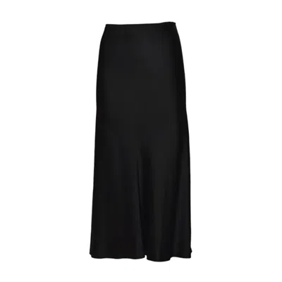 Maison Margiela Black Viscose Satin Maxi Skirt