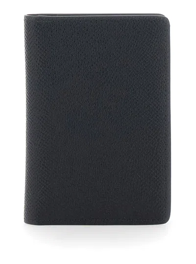 Maison Margiela Black Wallet With Four Rear Stitchings And Embossed Logo Lettering On The Inside In Leather Woman
