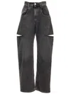 Maison Margiela High-waisted Black Denim Jeans With Relaxed Straight-leg Fit In Gray