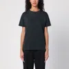 MAISON MARGIELA BLACK WASHED-OUT COTTON T-SHIRT WITH REVERSE LOGO