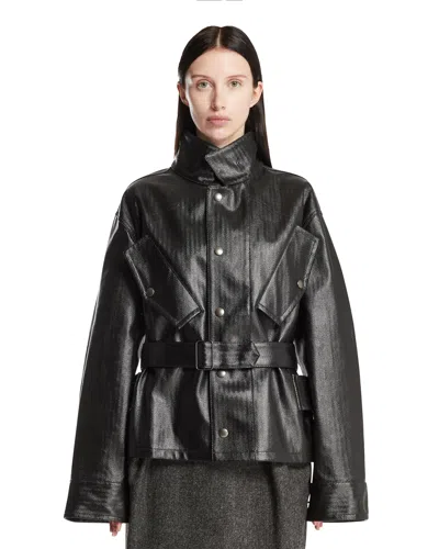 Maison Margiela Black Waxed Cotton Jacket