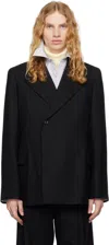 Maison Margiela Black Wool Blazer In 900 Black