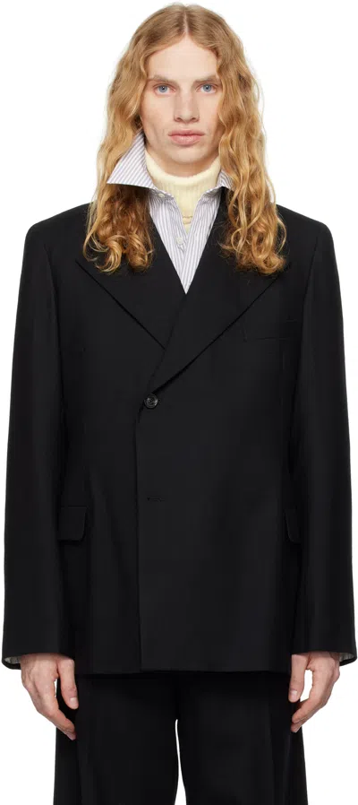 Maison Margiela Black Wool Blazer In 900 Black