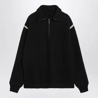 Maison Margiela Black Wool Half-zip Sweater