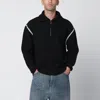 Maison Margiela Black Wool Half-zip Sweater In Black