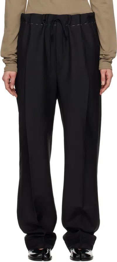 Maison Margiela Black Wool Mohair Trousers In 900 Black