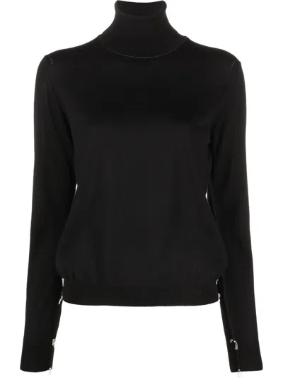 Maison Margiela Black Wool Roll-neck Sweater For Women