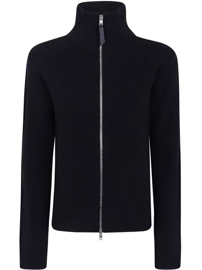 Maison Margiela Black Woolblend Zip Cardigan