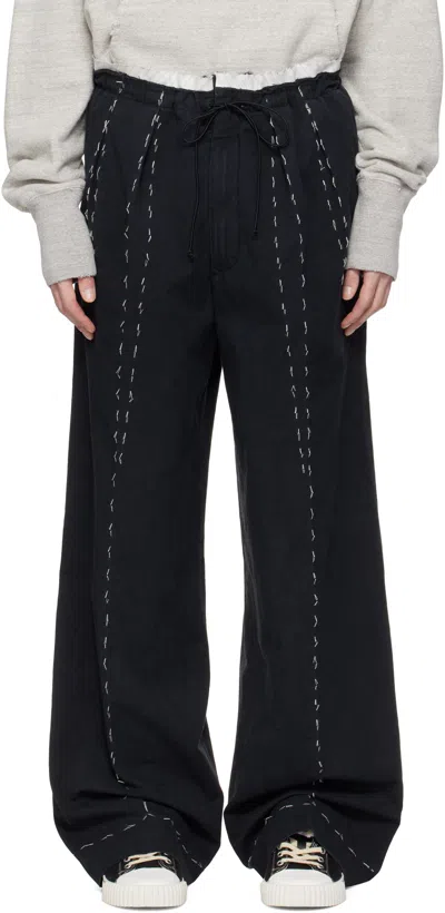 Maison Margiela Black Work-in-progress Trousers In 900 Black