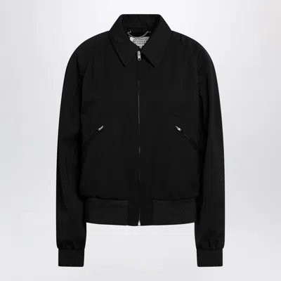 Maison Margiela Black Zip-up Jacket In Virgin Wool