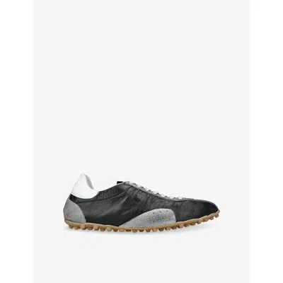 Maison Margiela Sneakers Sprinters In Suede And Leather With Vintage Finish In Black
