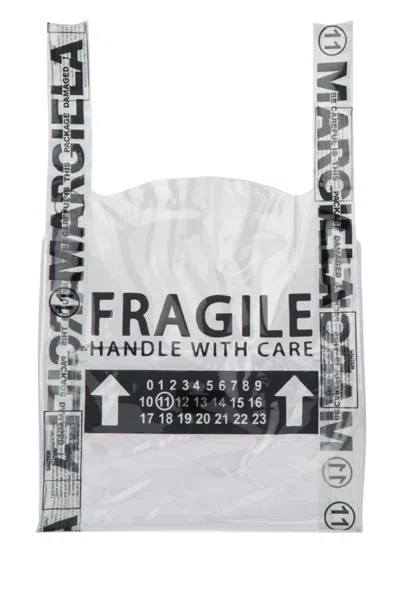 Maison Margiela Black/white Fragile Tote Bag In Blackwhite