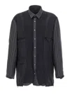 Maison Margiela Patchwork Reversible Jacket Casual Jackets And Parka Gray In Black