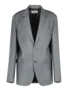 Maison Margiela Mohair Blend Blazer Featuring Pockets In Grey