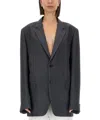 Maison Margiela Oversized Mohair Wool Blazer In Gray