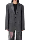 Maison Margiela Blazer In Grey Wool In Dark Taupe