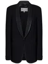 Maison Margiela Wool Single-breasted Blazer Jacket In Black