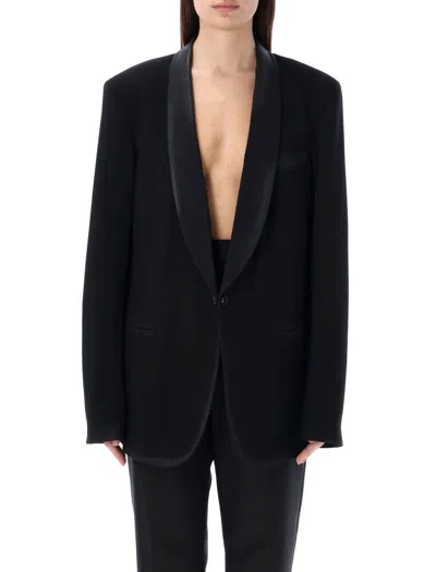 Maison Margiela Wool Single-breasted Blazer Jacket In Negro