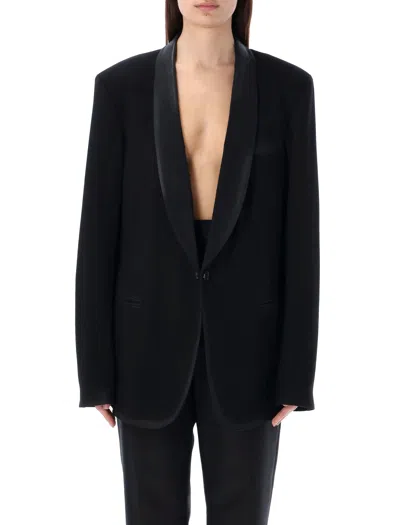 Maison Margiela Wool Single-breasted Blazer Jacket In Black