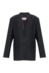 Maison Margiela Black Mohair Blend Oversize Blazer In Nero