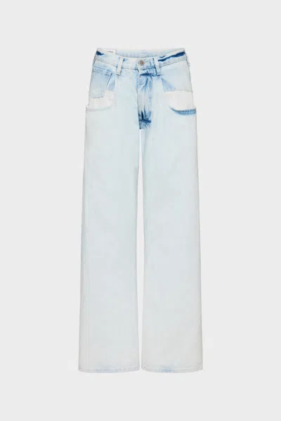 Maison Margiela Bleached Straight-leg Jeans Woman Light Indigo In Blue