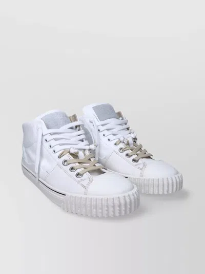 Maison Margiela Blend Leather High-top Sneakers In White