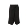Maison Margiela Blend Linen Bermuda Shorts Men In Black