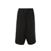 Maison Margiela Blend Linen Bermuda Shorts Men In 黑色的