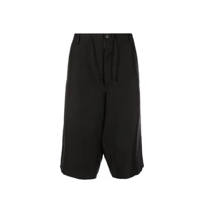 Maison Margiela Blend Linen Bermuda Shorts In Black