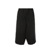Maison Margiela Blend Linen Bermuda Shorts Men In Black