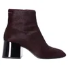 Maison Margiela Block Heel Ankle Boots In Burgundy Pony Hair In Red