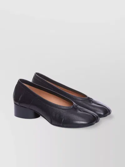 Maison Margiela Tabi Leather Heel Ballet Flats Women In Black