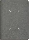 Maison Margiela Blue Calfskin Passport Holder In Gray